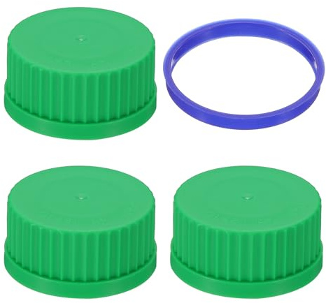PATIKIL 3 tappi a vite GL45, 45 mm, in polipropilene, con tappo a vite, per bottiglie di vetro GL45, verde