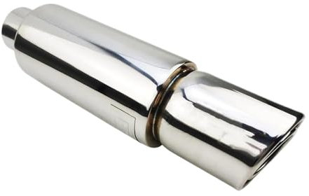 Auspuffrohr Universal Edelstahl Auto Moto Auspuffanlagen Schalldämpfer Endrohr Doppelendrohr Sound Sportwagen 51 57 63 MM Auspuffblende(Silver 57MM)