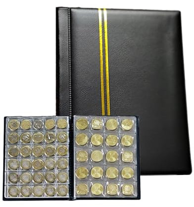 Album de Collection de Pièces de Monnaie, Porte-Monnaie Format Livre, Rangement pour Collectionneurs