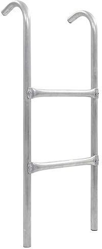 BOWEKAM Casa & Giardino - Scala per trampolino a 2 livelli, in acciaio, argento, 72 cm, scelta di accessori