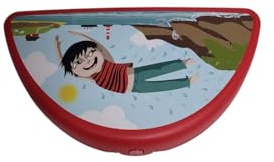 Tupperware Contenitore per panini quadrato con cerniera e chiusura (sandwich rosso semicircolare)