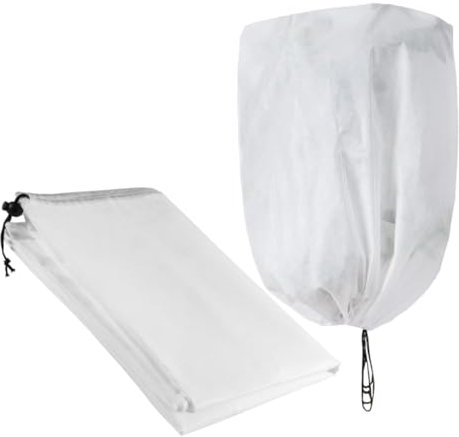 YARNOW 2pièces Housse De pour Plantes Non-tissé Format avec Cordon De Serrage pour Protéger Vos Végétaux du Gel Oiseaux pour Hiver