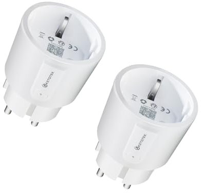 KETOTEK Presa Intelligente WiFi Smart Plug, Presa Mini Wi-Fi, Monitoraggio Energetico, Compatibile con Alexa e Assistant, Controllo Vocale e Remoto, 2 Pezzi
