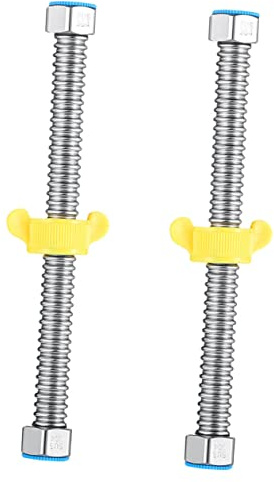 Tubo Corrugato in Acciaio Inox 304 1/2 Pollice, 2 Pezzi | Argento, Flessibile e Resistente alle Alte Temperature, per Linee D'acqua Prestazioni Stabili