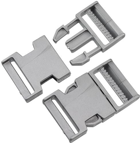 Aerzetix - Set di 6 fibbie clip regolabili a sgancio rapido per zaino e cinghie regolazione decorazione | passante 40mm | in plastica