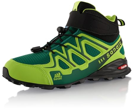 Fusskleidung® Damen Herren Wanderschuhe Trail Running Stiefel Wanderstiefel Grün EU 42