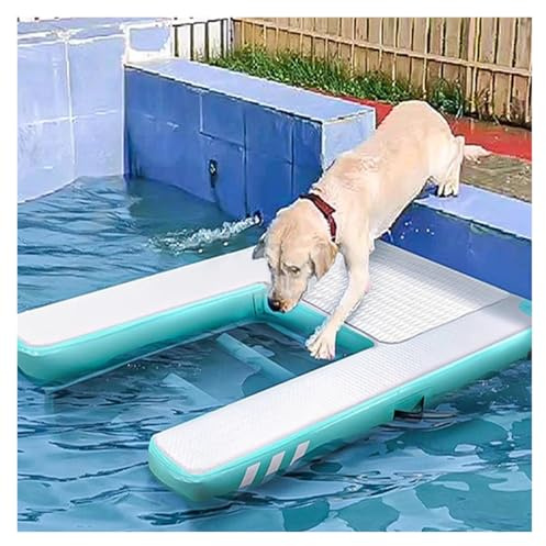 caletta per cani da barca Rampa d'ingresso gonfiabile per piscina per cani, Pieghevole Scala galleggiante per rampa d'acqua per cani per piscine/ lago/ fiume/ spiaggia, Alta stabilità EVA antiscivolo(
