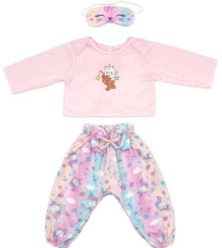 ZWOOS Vestiti per Bambole 50-55 cm, Completo Rosa Compatibile con New Born Baby Bambole, Regali per Ragazze, Bambini