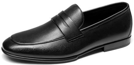 Bruno Marc Mocasines para Hombre Cuero Zapatos de Vestir sin Cordones Ligeros Penny Loafers Casual Cómodos,Size 42,Negro,SBLS26003M