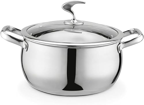 Olla de acero inoxidable antiadherente para estufas de gas y cocinas de inducción, diseño grueso para un uso duradero