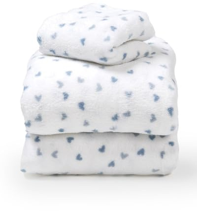 TRAMAS+ Juego de Sábanas de Cuna 50x80cm, de Coralina, Ropa de Cuna para el Invierno, Suaves y Cálidas, Incluye Bajera, Encimera y Funda de Almohada - Julie Indigo
