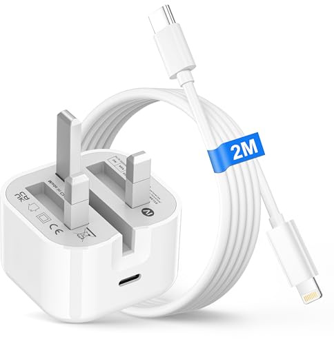 iPhone Fast Charger Plug and 2M Cable[Apple MFi Certified], 20W USB C Fast charger for iPhone 14 13 12 11 Pro Max/Mini/XS/XR/X/SE/8/iPad, iphone Charger Power Adapter with 2M USB C to Lightning Cable
