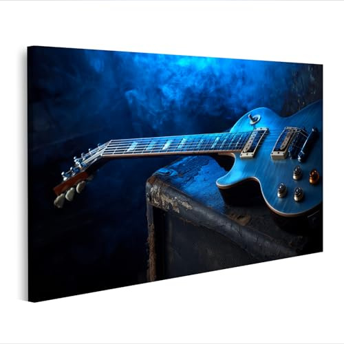 islandburner Bild auf Leinwand Authentische Vintage-Gitarre Wandbild für Musikliebhaber im Wohnzimmer - Edition E2