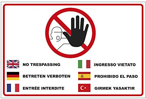 Schild Betreten verboten, PVC-Hartschaum, 300x200 mm | 3 mm stark, wetterfest, in mehreren Sprachen