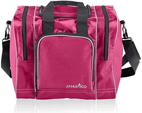 Athletico Bowling Bag for Single Ball - Single Ball Tote Bag with Padded Ball Holder - Fits a Single Pair of Bowling Shoes Up to Mens Size 14