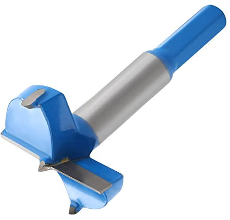 Utoolmart Forstner Holzbohrer mit 42 mm Durchmesser, gerader Schaft, Hartmetallspitze Professionelle Holzbearbeitung Lochsäge Holzschneider 80 mm Länge Blau für Scharniersperrholz MDF CNC-Werkzeug 1St