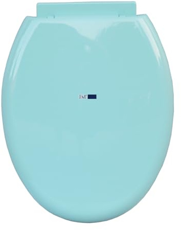 BM 4101 Tavoletta Copriwater Sedile WC Universale Standard Coperchio Toilet Seat Bagno in Plastica, Colore Turchese Fissaggio dal Basso Cerniere Incluse