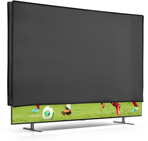 kwmobile Indoor 65 TV Cover – Television Dust Cover Screen Protector – TV Screen Dust Protection – Synthetic Fabric Dark Grey