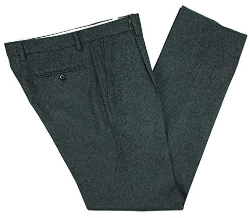 N+1 Pantalone Uomo Classico in Lana con Pens Elegante Flanella Vita Alta Gamba Larga 48 50 52 54 56 58 60 (54 - Grigio Scuro)