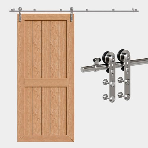 TSMST 5FT/152CM Sliding Door Track Barn Door Hardware Kit Closet Rail Roller Accessory Stainless Steel Material