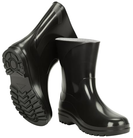 PVC Ladies Wellington Boots - Waterproof Rain Boots for Women - Comfortable Easy-Clean Design with Non-Slip Sole - Durable Modern Style for Gardening, Festivals, Dog Walking, Everyday Use