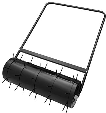 ADGO Gartenwalze Rasenwalze mit Spikes 50 x 28 cm Hoch für Rasen Stahltrommel 30L Garden Yard Kit Wasser Oder Sand Gefüllt Drücken Ziehen, (Versand in Zwei Paketen)