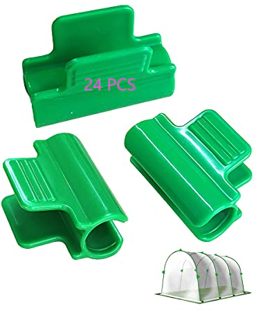 HH-LIFE Lot de 24 clips de tube de serre pour tube de Ø16 ~ 17 mm, clips de bâtiment de jardin, tunnel