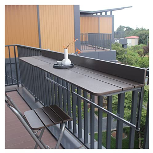 HDZNDH Balkontisch Klappbar im Garten, Klapptisch für Balkon, 5-Fach verstellbare Tischplatte, Holz (Size: 60 * 37 * 9cm)