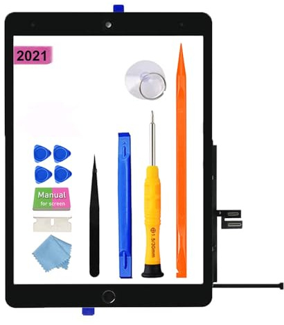[NO LCD] Digitizer für iPad (9. Generation) Display Glas Touchscreen 10.2'', für 2021 iPad 9. Gen Modell (A2602 A2603 A2604 A2605) Ersatz Bildschirm,mit Home-Button(Kein Fingerabdruckscanner)