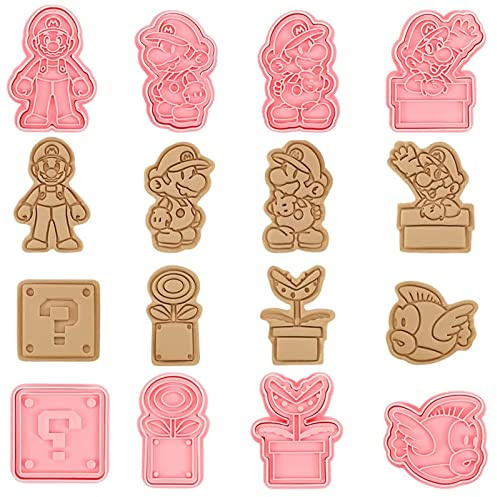 Fondant Plätzchen Ausstecher Set,8 Stück Cartoon Keksausstecher Wiederverwendbar Kunststoff Stempel Ausstechformen