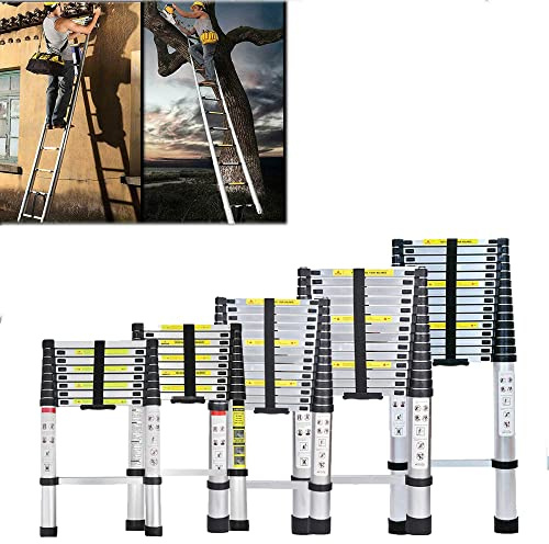 Teleskop Leiter 4,4m, Aluleiter Klappbar, Dachbodenleiter Teleskop-Design, Tragbare Ausziehbare Leiter Stufenleiter, Aus Aluminium, 150kg Tragkraft