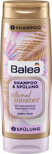 Balea Twinpack Shampoo & Haarspülung Eternal Summer sommerlich-blumig mit milder Pflegeformel für samtweiches, bis in die Spitzen gesund aussehendes Haar & verbesserte Kämmbarkeit, 2 x 150 ml, 300 ml