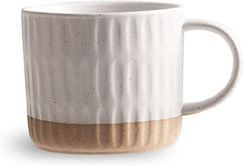 Einzigartige Suppentasse Behälter Kaffee Tee Suppenschalen, Suppentasse mit Griff, Keramik, mikrowellenfest, niedliche Frühstücksschalen for Kaffee, Dessert, rot-vertikale Stange, 14 x 10 x 8,5 cm, 50