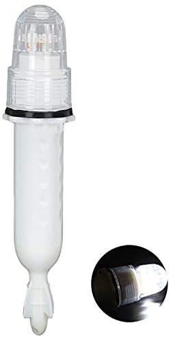 Tiiyee Safety Beacon Light, Emergency Hazard Warning Flashing Lighting Bar Electronic Visual Distress Signal Kit Bait Lure Lamp Fish Tools Direct Replacement for Kayak Yacht Pontoon(white)