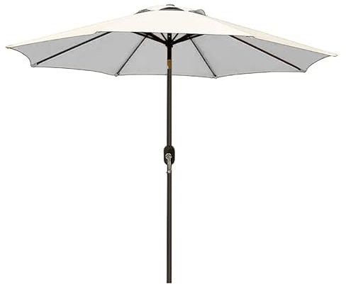 Arreditaly Ombrellone Da Giardino Parasole Per Balcone Con Air Vent Inclinazione Regolabile Apertura A Manovella Anti UV Impermeabile Per Mare Spiaggia Piscina Terrazzo 2.7 M (Bianco)