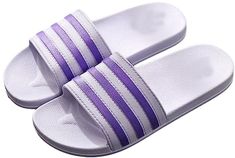 Badelatschen Damen Hausschuhe Badeschlappen Herren Badeschuhe Kinder rutschfeste Pantoletten Slipper Strand Sandale Lila 38-39