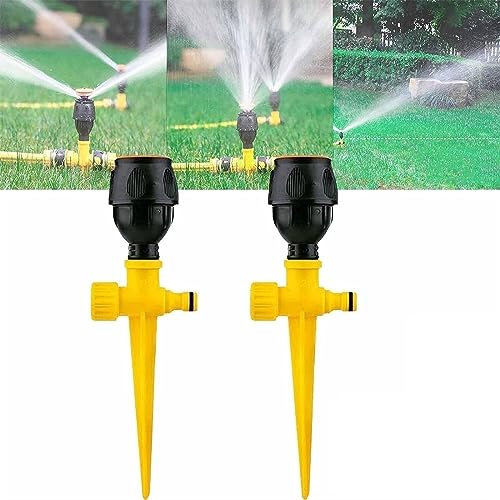 Auto Irrigation System Garden Lawn Sprinkler Patio, 360° Rotation Auto Irrigation System, Lawn Sprinklers for Yard Large Area for Outdoor Grass Garden Yard Lawns (2pcs)