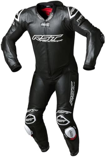 RST V4.1 Evo Kangaroo Airbag One Piece Motorcycle Leather Suit, black/white, 2XL