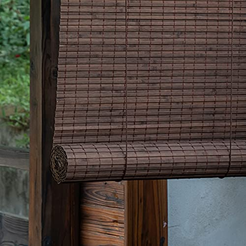 Roller blind Brown Bamboo, Bamboo Roman Window Blinds Sun Shades,50-140cm Wide,Home Sunshade Light Filtering 90% Vertical Lift Decoration,Louver Curtain for Outdoor Indoor,Custom (80x140cm(32x55in)