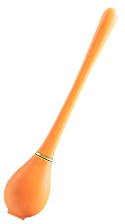 Brosse de Toilette Orange en Silicone TPR à Long Manche | Rangement Mural Simple et Pratique, Outil de Nettoyage pour Salle de Bain, Style Élégant