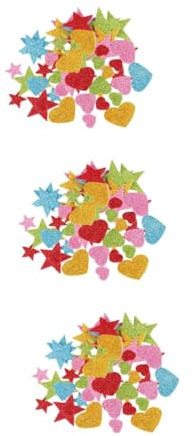 UPKOCH 300 Stk Aufkleber Miniherzen zum Basteln Schaumblumen Mini-Sticker für Kinder Bastelmaterial selbstklebende sterne Wanddeko selber machen Pentagramm schmücken Requisiten
