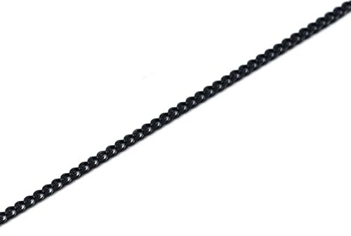 Homxi Halskette Schwarz Herren,Halskette Edelstahl Herren 5MM Panzerkette Halskette Schwarz