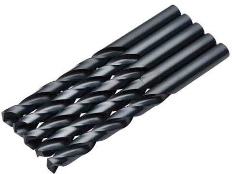 Draper 5pcs Black HSS Drill Bit, 10.0mm x 133mm - 08838 - For Metal, Wood and Plastic