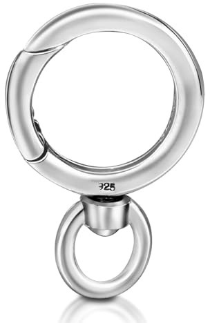 MY-BEAD Kettenverschluss 20mm 925 Sterling Silber Federverschluss mit drehbarer Öse Halsketten Colliers Armbänder DIY