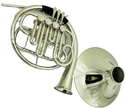 Anfänger Waldhorn Waldhorn 4-Klappen Doppel B/F Vernickelt Musikinstrument Mit Zubehör