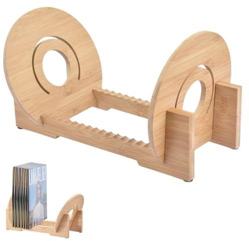 Ruhnjyg Plattenständer für Alben - Schallplatten-Organizer für bis zu 50 Stück - Präsentieren Sie Ihre Singles und LPs in Dieser modernen tragbaren Rack-Einheit, platzsparend und gut organisiert