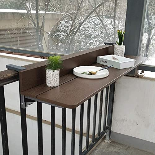Geländer Balkon Bartisch für Computer, Home Bar Theke - Kreativer Klapptisch, Höhenverstellbar Outdoor Hängestange Tisch für Deck, Terrasse, Garten - Wetter- & Rostbeständig