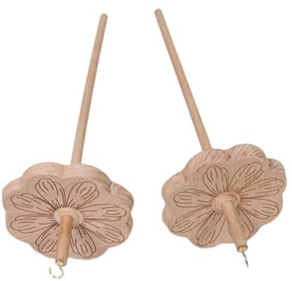 Perfeclan Top Whorl, Top Whorl Drop, Retro Stil, praktische handgeschnitzte Drop, Top Whorl Garn für gewebtes, gestricktes Filzen, 2 Spindeln