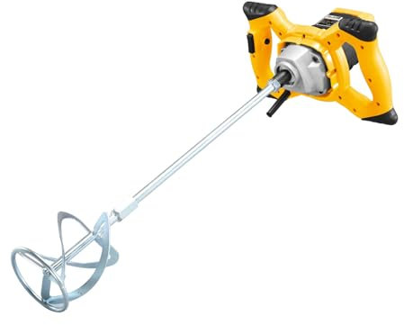 BDJSN Miscelatore di Cemento Portatile da 1200 W, Miscelatore Elettrico a Paletta per Intonaco da 0-850 Giri/min con Design a Paletta, Regolazione a 6 velocità, per Fango, Cemento, Malta, Vernice