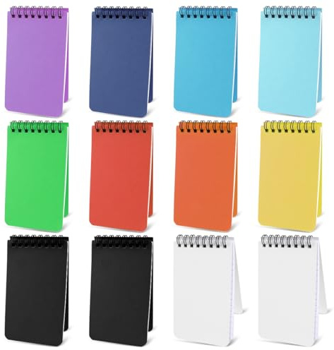 Orixo 12 Stück Notizblock Klein A7 Set 10 Farben Notizblock A7 Blank Notepads Mini Kleine Notizbücher 100 Seiten / 50 Blatt, 13 Cm X 7.7 Cm für Memos Reisen